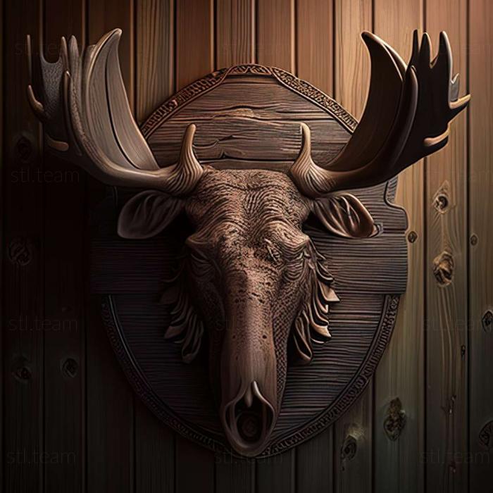 3D model SCULL OF AGRESSIVE MOOSE (STL)